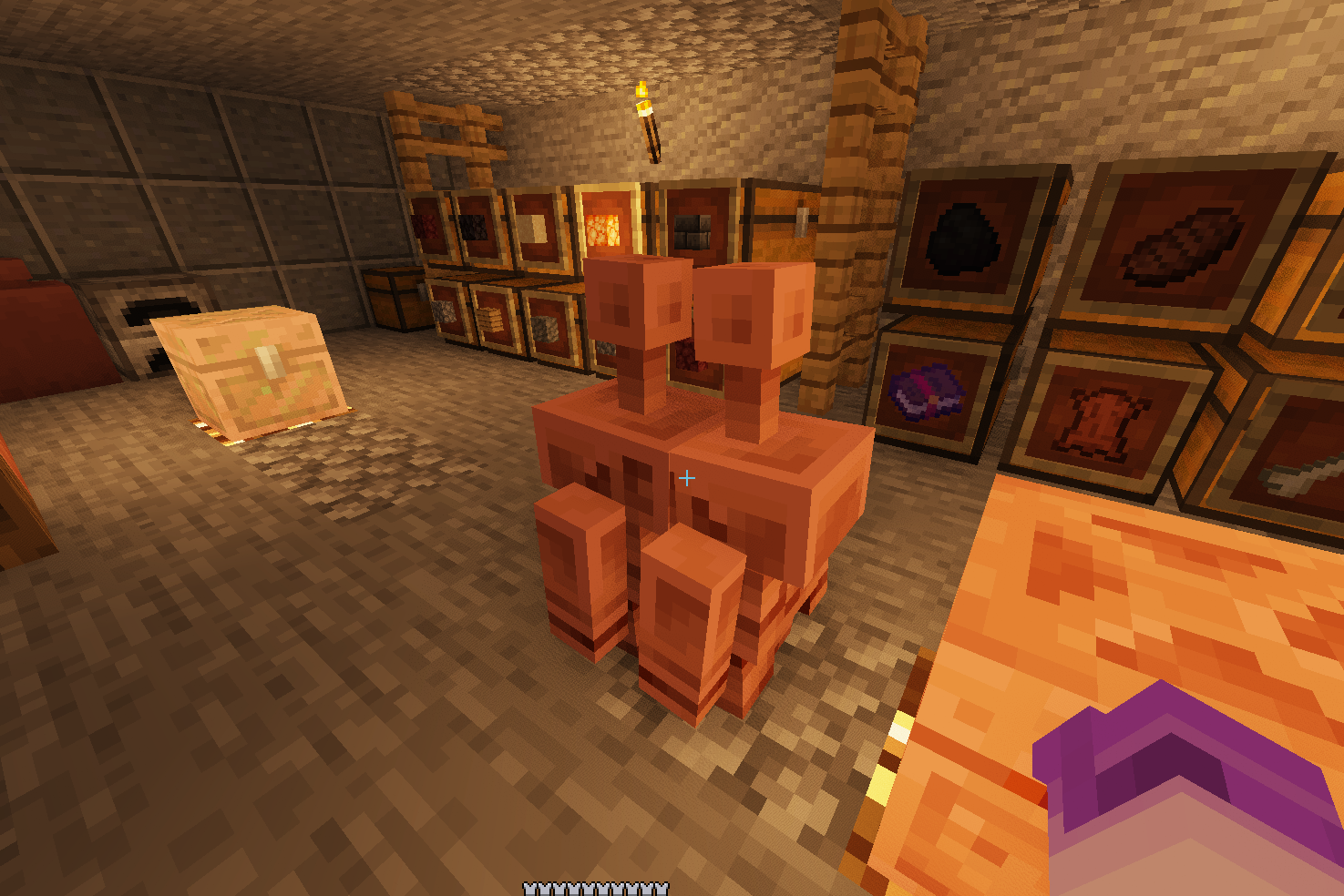 two copper golems kissing